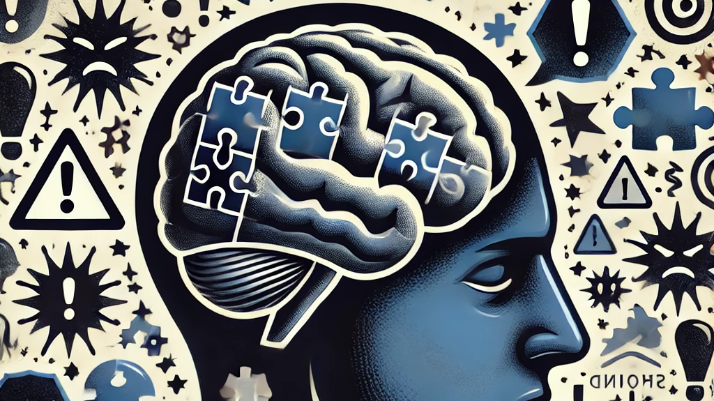 Illustration of a brain with noise waves